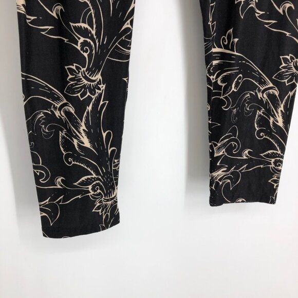 Relevate Designs Black & tan Baroque Abstract Pattern Leggings Stretchy size 1x - Picture 5 of 13